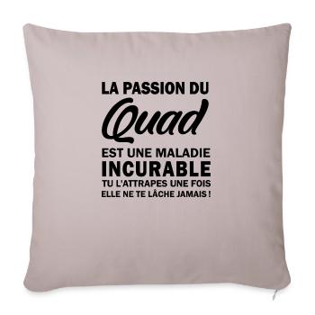 la passion du quad / humour quad - Housse de coussin décorative 45 x 45 cm - taupe clair - Devant