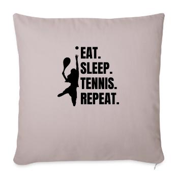 Club de tennis Joueurs de tennis Raquettes de tennis - Housse de coussin décorative 45 x 45 cm - taupe clair - Devant