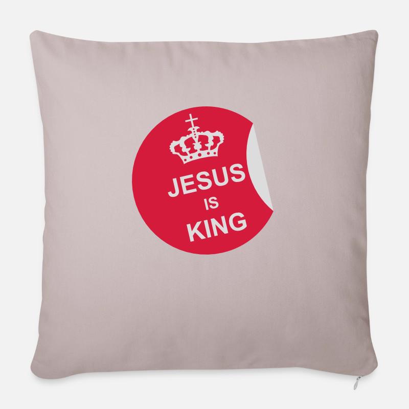 jesus is king Zitat - Sofakissenbezug 45 x 45 cm - helles Taupe