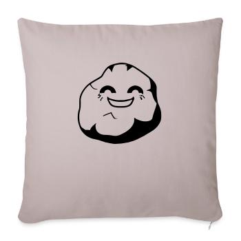 Pierre avec visage sourire vecteur rire - Housse de coussin décorative 45 x 45 cm - taupe clair - Devant