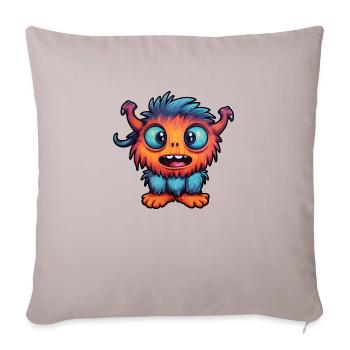 Little monster "Froxi" in comic style - Sofa pillowcase 17,3'' x 17,3'' (45 x 45 cm) - light taupe - Front