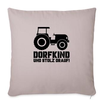 traktor dorfkind - Sofakissenbezug 45 x 45 cm - helles Taupe - Vorne