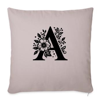 Buchstabe A Floral - Sofakissenbezug 45 x 45 cm - helles Taupe - Vorne