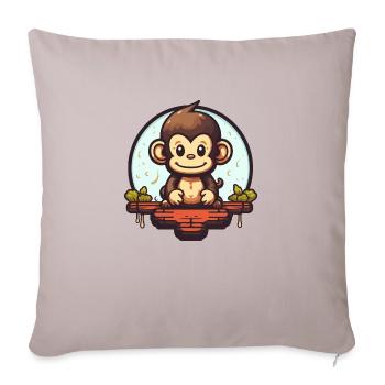 Affe - Sofakissenbezug 45 x 45 cm - helles Taupe - Vorne