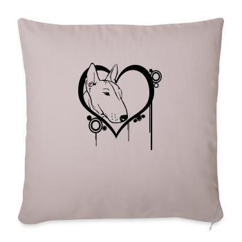 Bull Terrier dans l’âme - Housse de coussin décorative 45 x 45 cm - taupe clair - Devant