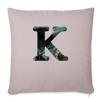 Green Marbled Letter K - Sofa pillowcase 17,3'' x 17,3'' (45 x 45 cm) - light taupe - Front