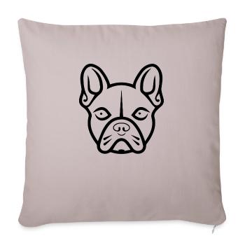 Bouledogue français - Housse de coussin décorative 45 x 45 cm - taupe clair - Devant