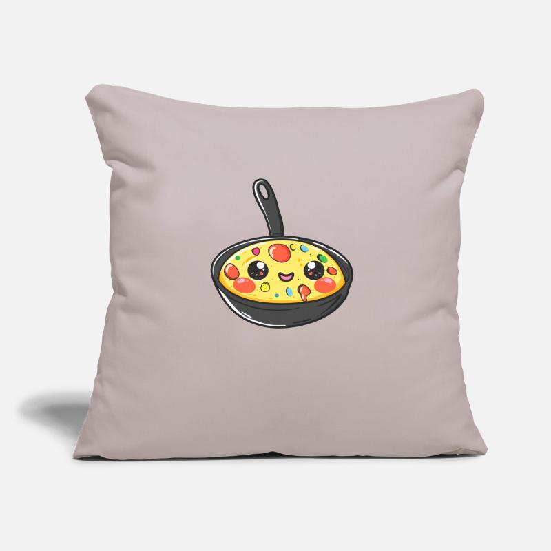 Cute Pan Scrambled Eggs Comic Sofa pillowcase 17,3'' x 17,3'' (45 x 45 cm)