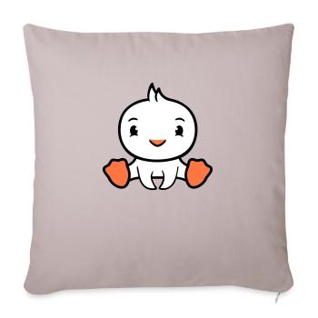 Bird sitting happy duck cute cute friendly - Sofa pillowcase 17,3'' x 17,3'' (45 x 45 cm) - light taupe - Front