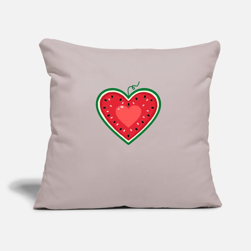 Conception de pastèque comme un cœur Housse de coussin décorative 45 x 45 cm