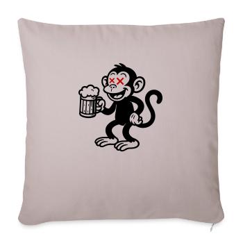 Monkey Beer Drinking - Sofa pillowcase 17,3'' x 17,3'' (45 x 45 cm) - light taupe - Front