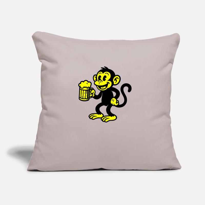 Monkey Beer Drinking Housse de coussin décorative 45 x 45 cm