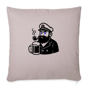 Capitaine Bière - Housse de coussin décorative 45 x 45 cm - taupe clair - Devant