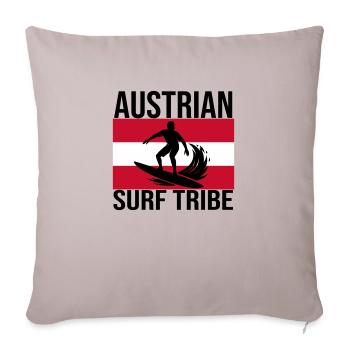 Austrian Surf Tribe Surfshirt - Sofakissenbezug 45 x 45 cm - helles Taupe - Vorne