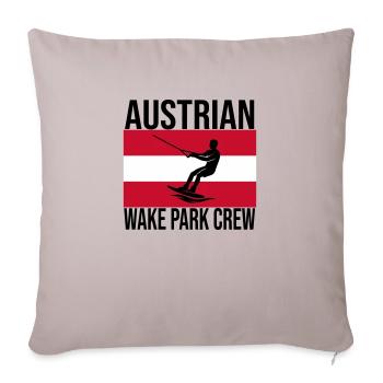 Austrian Wake Crew Wakeboard Shirt - Sofakissenbezug 45 x 45 cm - helles Taupe - Vorne