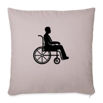 Fauteuil roulant Homme - Housse de coussin décorative 45 x 45 cm - taupe clair - Devant