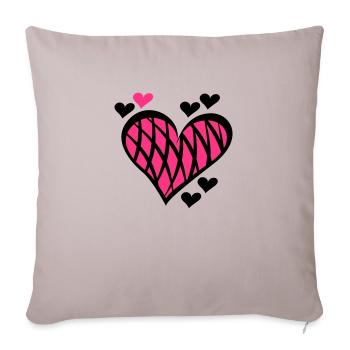 Crossed Heart Details - Sofa pillowcase 17,3'' x 17,3'' (45 x 45 cm) - light taupe - Front