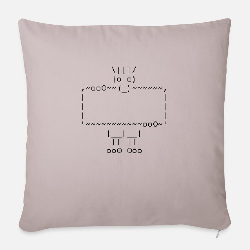 ascii art: troll + your text - Sofakissenbezug 45 x 45 cm - helles Taupe