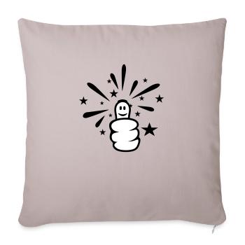 Daumen hoch / thumb up (sparkly, 2c) - Sofa pillowcase 17,3'' x 17,3'' (45 x 45 cm) - light taupe - Front