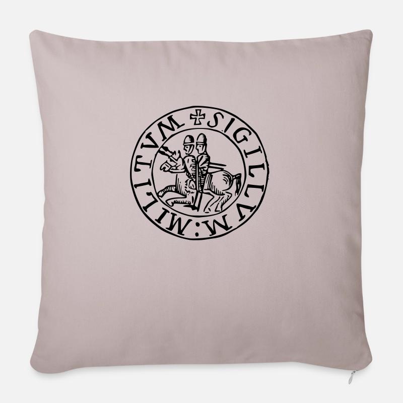 Templar knights seal - Sofakissenbezug 45 x 45 cm - helles Taupe