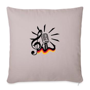 clef et micro / clef 'n mic (3c) - Housse de coussin décorative 45 x 45 cm - taupe clair - Devant