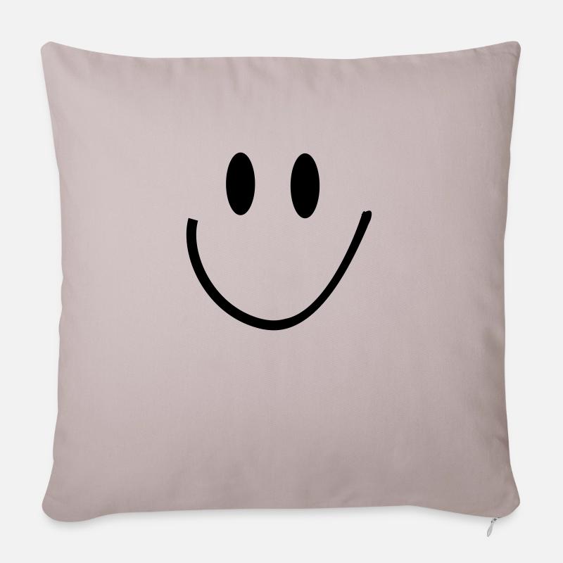 Smiley, Smile - Sofakissenbezug 45 x 45 cm - helles Taupe