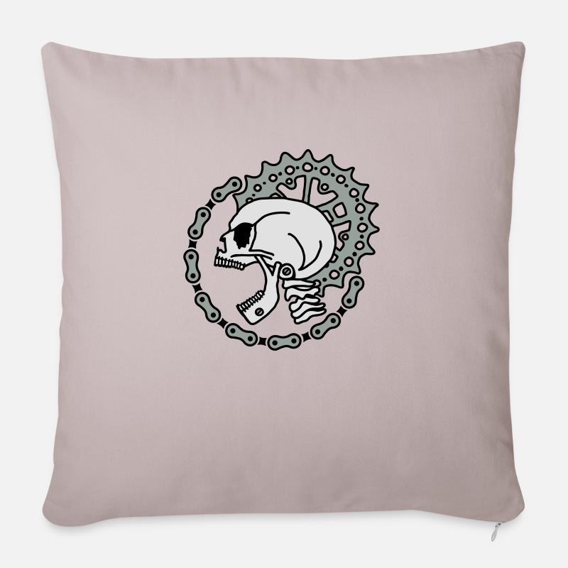 Skull Chain Punk-3c - Sofakissenbezug 45 x 45 cm - helles Taupe