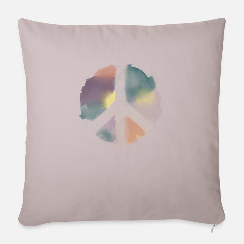 Water Color Peace Aquarell - Sofakissenbezug 45 x 45 cm - helles Taupe