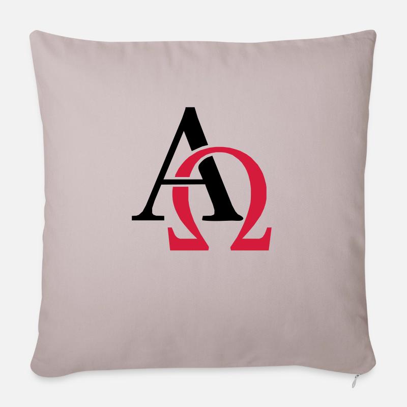 Alpha & Omega - Sofakissenbezug 45 x 45 cm - helles Taupe