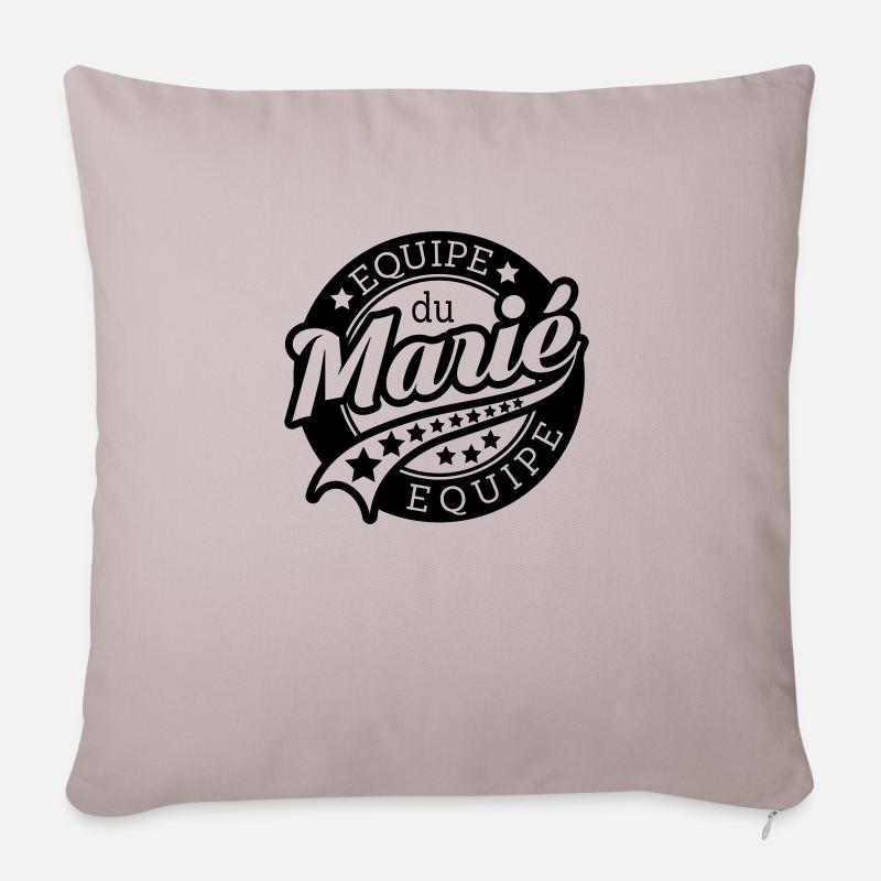 équipe du marié (vers.5) - Housse de coussin décorative 45 x 45 cm - taupe clair