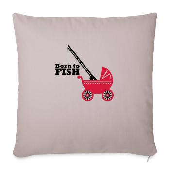 born to fish (landau, 2c) - Housse de coussin décorative 45 x 45 cm - taupe clair - Devant