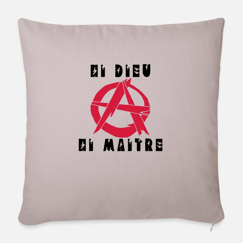 ni dieu ni maitre - Housse de coussin décorative 45 x 45 cm - taupe clair
