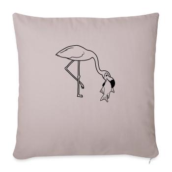 poisson froid faim manger délicieuse bouche sur la nourriture tr - Housse de coussin décorative 45 x 45 cm - taupe clair - Devant
