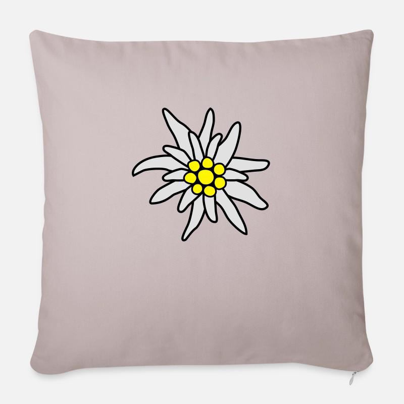 Blüte, Edelweiß - Sofakissenbezug 45 x 45 cm - helles Taupe