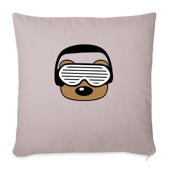 gesicht kopf feiern party dj kopfhoerer musik spas - Sofakissenbezug 45 x 45 cm - helles Taupe - Vorne