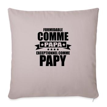 formidable comme papa exceptionnel comme papy - Housse de coussin décorative 45 x 45 cm - taupe clair - Devant