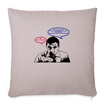 si y'en a aussi lino ventura - Housse de coussin décorative 45 x 45 cm - taupe clair - Devant
