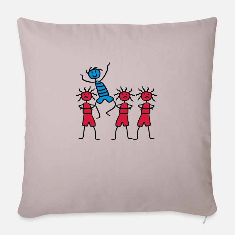 Être différent heureux Funny Boy - Housse de coussin décorative 45 x 45 cm - taupe clair