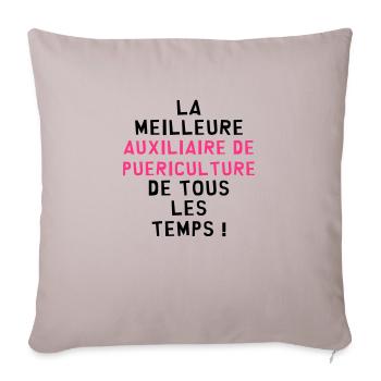 Auxiliaire de Puériculture / Enfant / Bébé / Baby - Housse de coussin décorative 45 x 45 cm - taupe clair - Devant