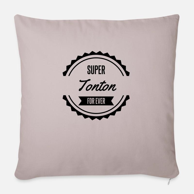 super tonton meilleur tonton - Housse de coussin décorative 45 x 45 cm - taupe clair