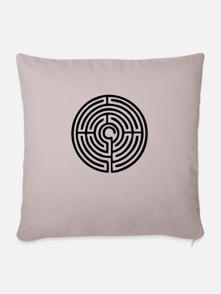 Labyrinth protection symbol Journey magic mysticism - Sofa pillowcase 17,3'' x 17,3'' (45 x 45 cm) - light taupe