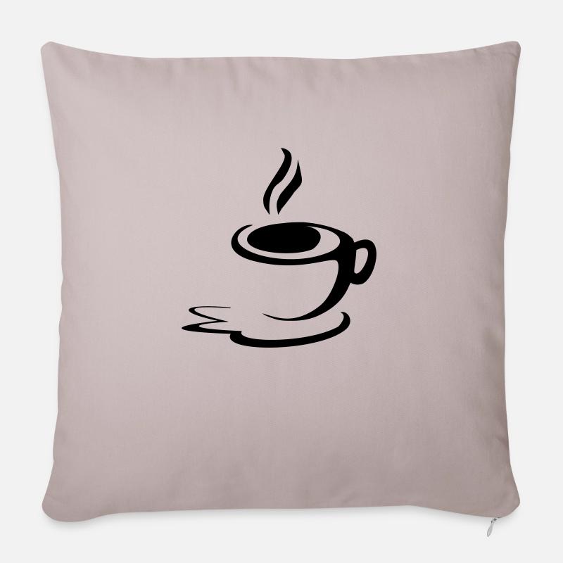 Kaffeetasse - Sofakissenbezug 45 x 45 cm - helles Taupe