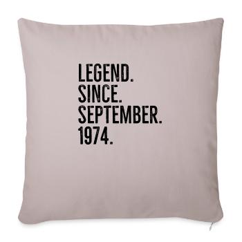 Légende depuis septembre 1974 - Housse de coussin décorative 45 x 45 cm - taupe clair - Devant