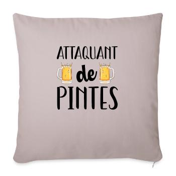 Attaquant de pintes cadeau humour bière football - Housse de coussin décorative 45 x 45 cm - taupe clair - Devant