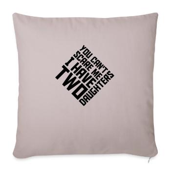 J’ai deux filles - Housse de coussin décorative 45 x 45 cm - taupe clair - Devant