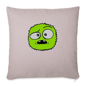 Visage sceptique de monstre poilu - Housse de coussin décorative 45 x 45 cm - taupe clair - Devant