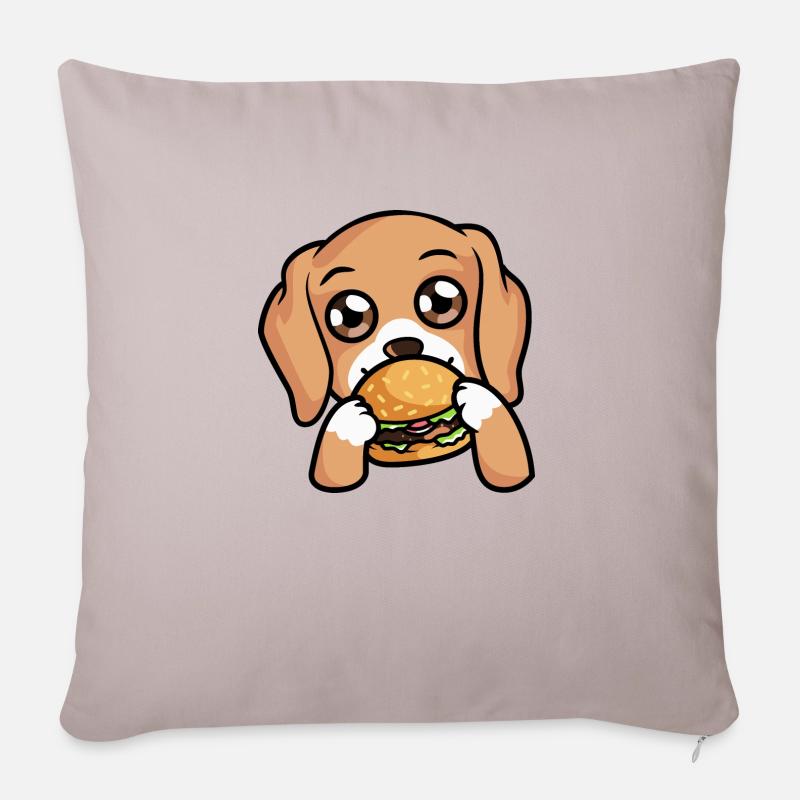 Burger = Liebe - Sofakissenbezug 45 x 45 cm - helles Taupe