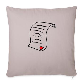 Bonne Saint-Valentin Lettre d’amour / Lettre d’amour #LOVE - Housse de coussin décorative 45 x 45 cm - taupe clair - Devant