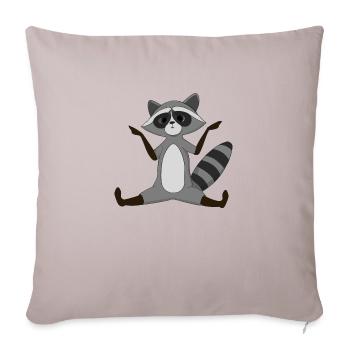 Waschbär Yoga Geschenkidee - Sofakissenbezug 45 x 45 cm - helles Taupe - Vorne
