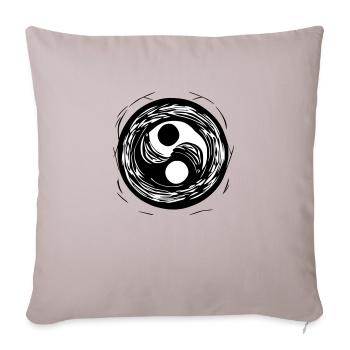 Yin Yang Signe Symbole Paix Bonheur Vecteur 9 - Housse de coussin décorative 45 x 45 cm - taupe clair - Devant
